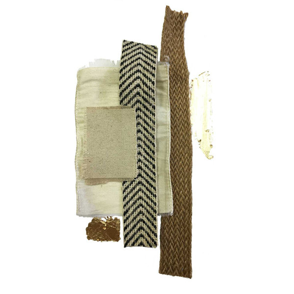 Wrought Studio Layered Fabric Wrapped Canvas Painting Wayfair